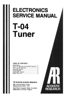Acoustic Research T-04 - Service Manual